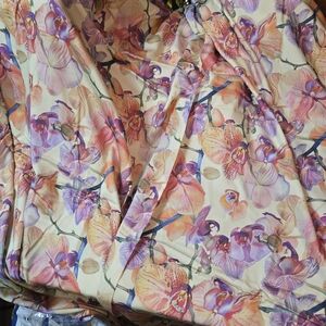 Lovely Floral Orchid Print Fabric From Hawaii
